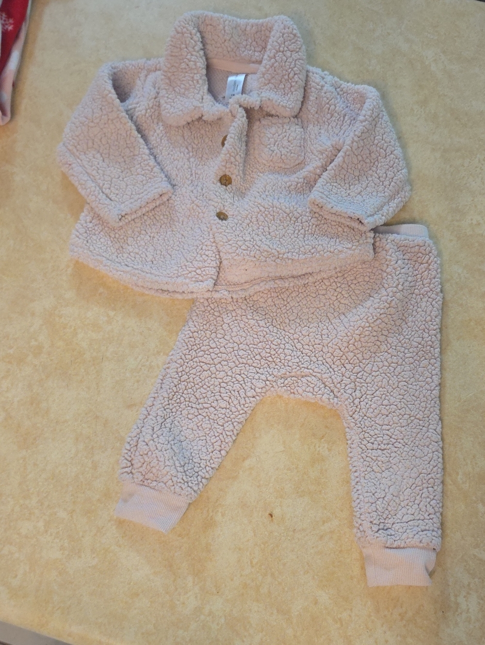 Cream Sherpa Baby Set